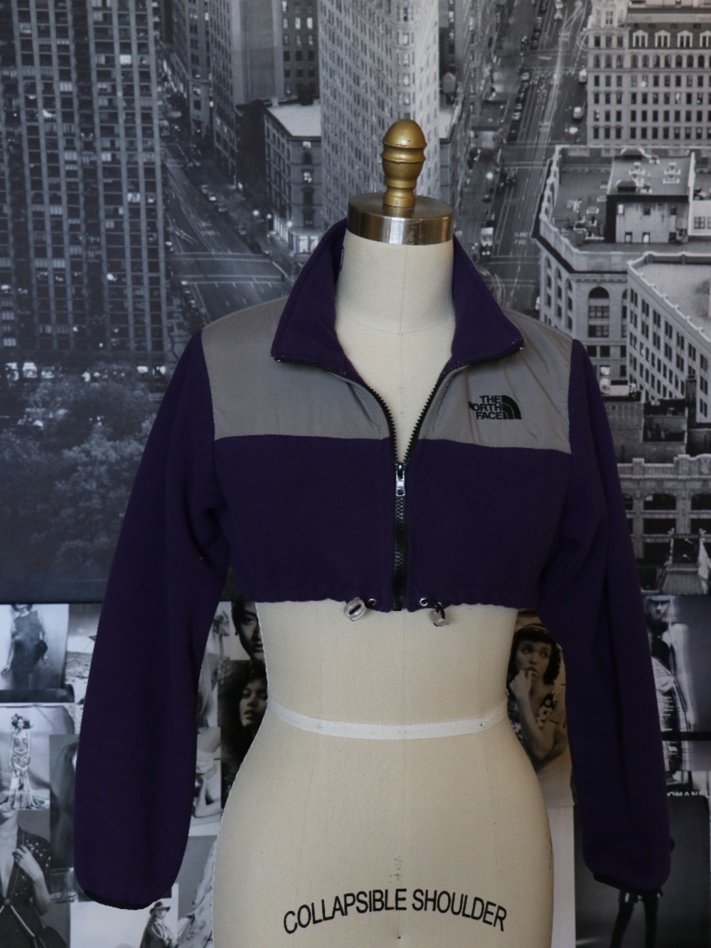 Cropped Fleece Purple North Face Jacket